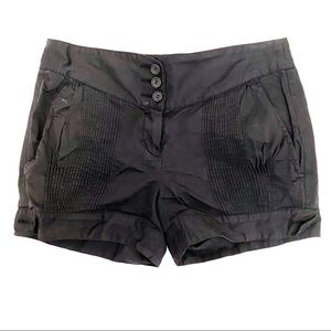 BCBG Maxazria Black Cotton Back Bow Shorts